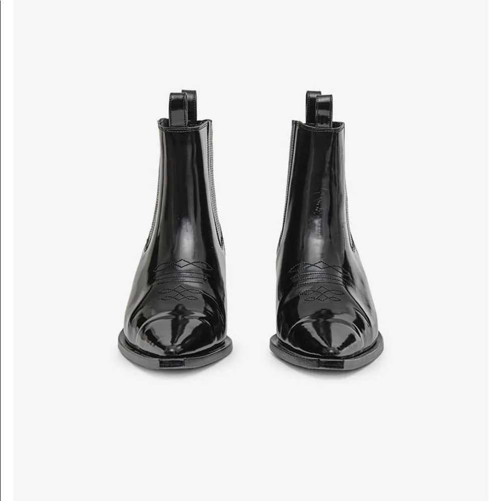 NEW Anine Bing patent leather cowboy ankle boots